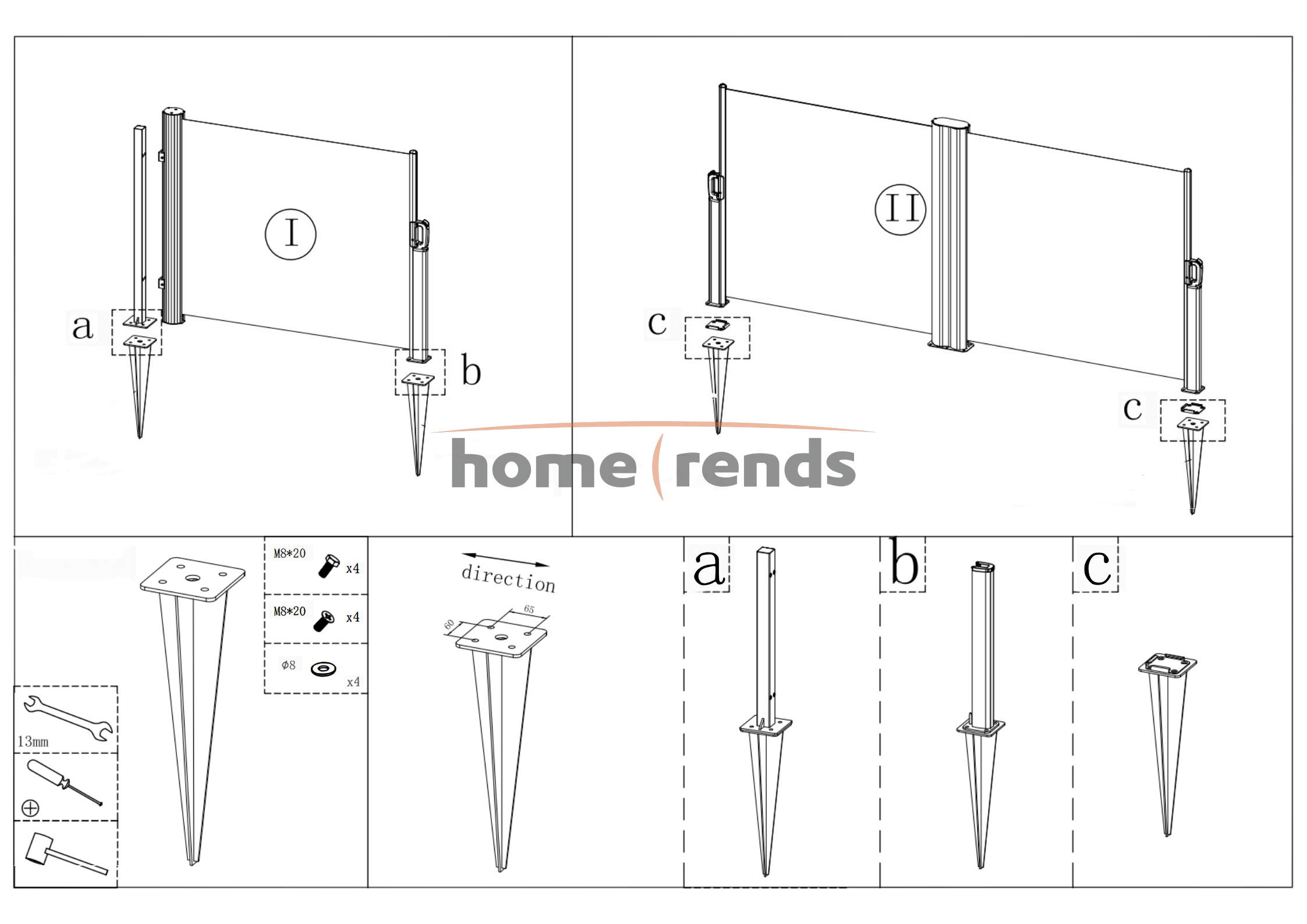 HOME TRENDS Ground anchors for side awnings 