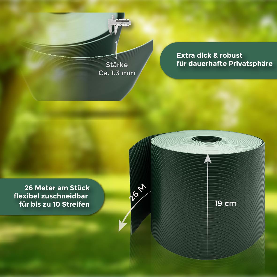 HOME TRENDS harte Sichtschutzstreifen PP 26m