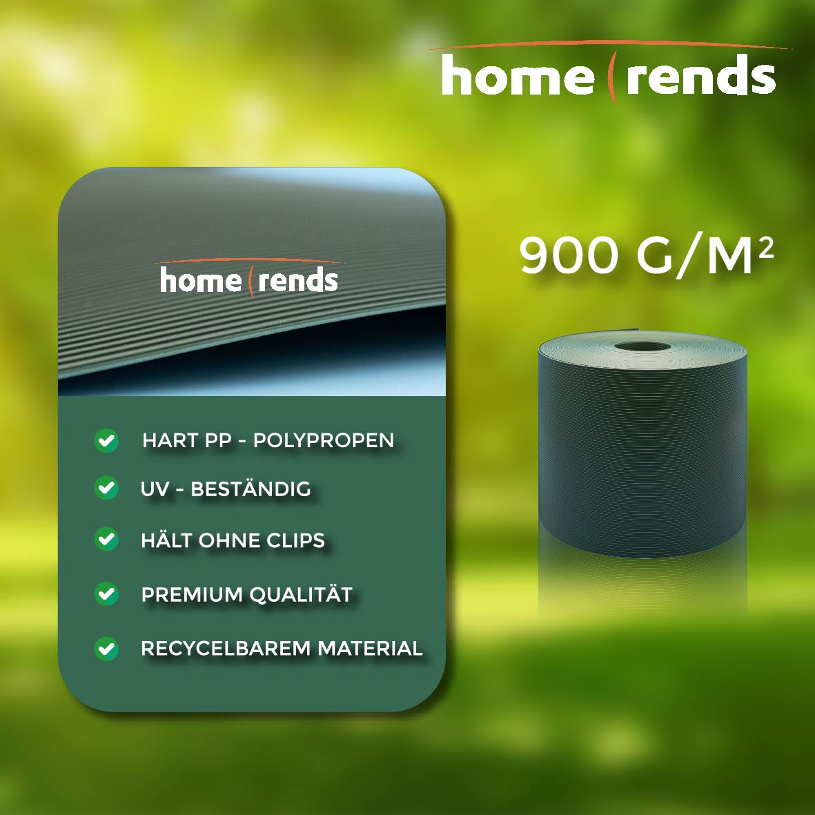 HOME TRENDS harte Sichtschutzstreifen PP 26m