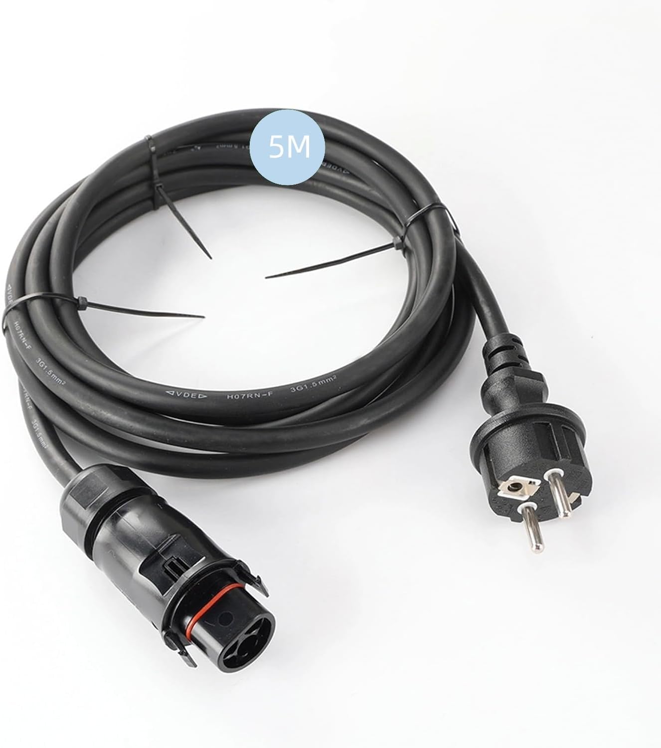 Elektro Gummikabel AC mit LY01 auf Schuko Steckdose, zum AC-Anschluss des Mikrowechselrichter 3-15 Meter