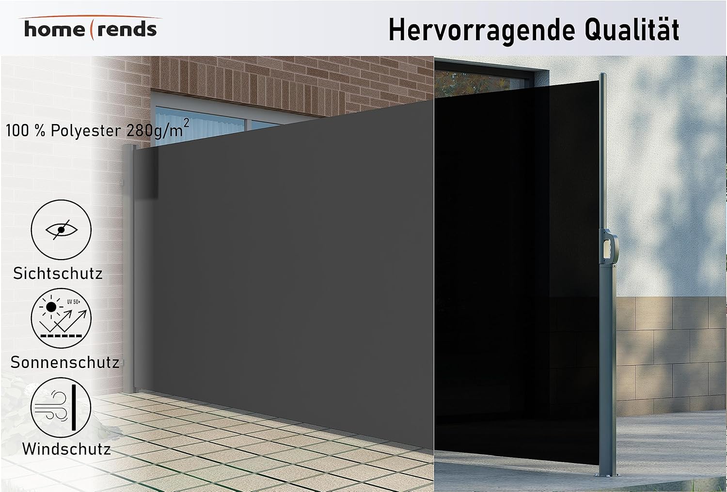 HOME TRENDS Side awnings 2 x 4 m