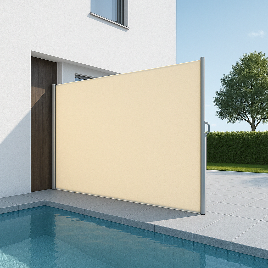 Seitenmarkise Beige 1,6 x 3 m, Frontansicht